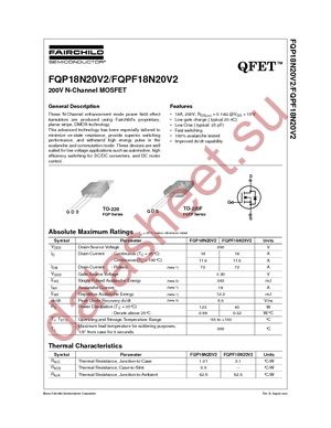 FQPF18N20V2 datasheet  